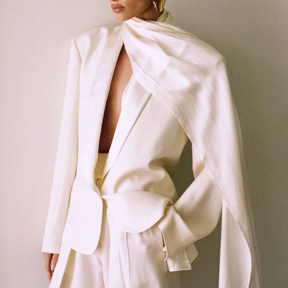 Helsa Jackets & Blazers - BEST Helsa The Tux Blazer in Wool Cream Ivory Classic XSmall
